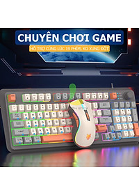 Combo bàn phím chuột có dây gaming XUNFOX K820 - Bàn phím chơi game Led 7 màu phím giả cơ chuột 3600 DPI ấn tượng - Hàng nhập khẩu