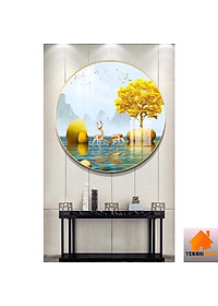 Tranh tròn treo tường, ️XẢ 10 MẪU Tranh tráng gương tròn - tranh tròn tráng gương, tranh tròn trang trí phòng