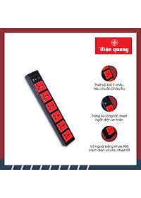 Ổ Cắm 6 Lỗ 3 Chấu Dây 5 Mét Điện Quang ĐQ ESK 5BR 63ECO - Đen Đỏ