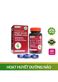 Viên Uống Bổ Não HOẠT HUYẾT DƯỠNG NÃO Domesco Hộp 60 Viên - Hỗ Trợ Tăng Cường Tuần Hoàn Máu Não, Cải Thiện Trí Nhớ, Ngăn Ngừa Hình Thành Cục Máu Đông, Giảm Đau Đầu, Hoa Mắt, Chóng Mặt