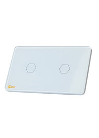 Công tắc thông minh HUNONIC DATIC 2 nút màu trắng - Điều khiển từ xa bằng điện thoại - Công nghệ 4.0