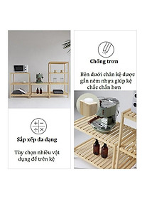 Kệ Để Lò Vi Sóng 2 Tầng Morning House Dài 60cm x Cao 46cm- Gỗ Cao Su Chắc Chắn Chịu Lực 30kg