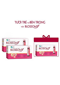 Bộ hai hộp thực phẩm bảo vệ sức khỏe giúp da sáng đẹp và dạ dày khỏe Blossomy (20 chai x 50ml) + Tặng 1 hộp Blossomy (10 chai x 50ml)