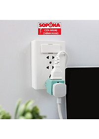 Ổ chia điện đầu nối thông minh P15 SOPOKA 1 chia 2 cửa có ổ cắm 3 chấu tiện lợi