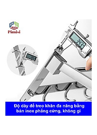 Giá Treo Khăn Tắm Inox 304 Pimisi Có Móc Áo Quần, Với Vắt Khăn Giàn Gấp Gọn Đa Năng Và Thanh Đơn Treo Khăn Mặt Kèm Đinh Ốc Vít Nở Gắn Tường Bằng Khoan Trong Nhà Vệ Sinh | Hàng Chính Hãng