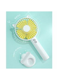 Quạt Cầm Tay Cao Cấp Vinbuy Tích Điện Tiện Lợi Kèm Cáp Sạc Và Pin Có Tặng Chân Đế Tích Hợp Giá Đỡ Điện Thoại, 3 Chế Độ Gió Siêu Mát Siêu Bền - Hàng chính hãng VinBuy 