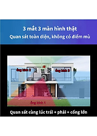Camera Yoosee 3 Mắt Máy Bay Độc Lập Siêu Sắc Nét, Đêm Có Màu, Đàm Thoại Hai Chiều, Chống Nước Nhựa IP66, Hàng Nhập Khẩu