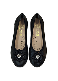 Giày Nữ Búp Bê Đế Xuồng HÀ NAM Da Bò Thật Cao Cấp 4cm GBBN2036