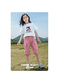 Set bộ quần áo trẻ em 18-45kg dành cho bé gái mẫu Hoa Vàng+ MI-ON. Thiết kế đẹp, chất liệu thoáng mát