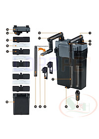 Lọc treo Sunsun HBL 801, 802, 803 hang on filter lọc bể cá tép thủy sinh