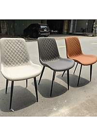 Bộ bàn ăn mặt đá Ceramic bóng chân chéo chữ X kết hợp ghế Nelson trám