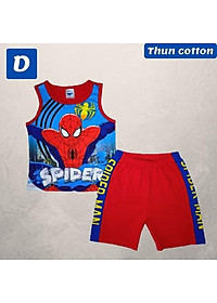 Bộ đồ bé trai hình siêu nhân nhện sát nách từ 10-42kg - thun cotton -HN.Store115