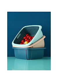 Bộ Rổ Vuông Kèm Thau Và Nắp Đậy Tiện Dụng - Hàng Loại 1- Giao Màu Ngẫu Nhiên