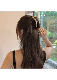 Kẹp Tóc Càng Cua Đính Ngọc Trai Nhân Tạo Phong Cách Hồng Kông Thâp Niên 90s