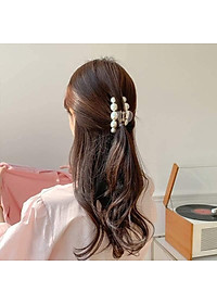 Set 3 kẹp càng cua kèm 2 dây buộc tóc xoắn đính hạt hàn quốc