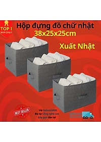Hộp vải đựng đồ đa năng xuất Nhật không nắp kích thước 38x25x25cm , Hộp vải đựng đồ TD2 sang trọng - Hàng cao cấp chính hãng D Danido