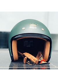 Nón bảo hiểm 3/4 ROYAL M139 có kính âm màu XANH LÍNH NHÁM