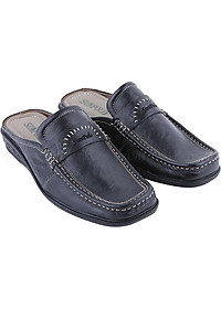 Dép Sabo Nam Da Bò SUNPOLO SUSB003D - Đen