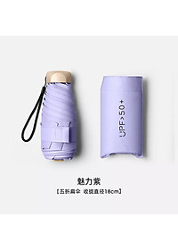 Dù Mini Gấp Gọn  UPF50+ 2 Lớp Chống UV Tia Cực Tím ( Ô Che Mưa Nắng Bỏ Túi Văn Phòng Kích Thước Siêu Nhỏ 18cm ) - Hàng Chính Hãng MINIIN