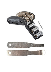 Túi Vá Săm Lốp Xe Đạp Sửa Chữa Đa Năng 10 in 1 Mini Khẩn Cấp (Bản nâng cấp có túi và Thanh nạy bằng kim loại) MaiLee