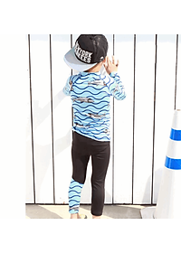 Đồ Bơi Bé Trai Tay Dài Che Nắng Họa Tiết Cá Mập Xám BB040 MayHomes Thun Lạnh Co Giãn Và Không Phai Màu