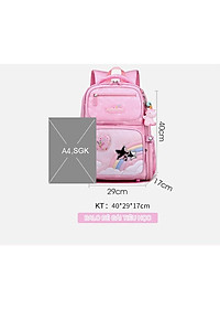 Balo học sinh tiểu học cho bé gái đi học vải oxford cao cấp chống nước màu pastel dễ thương 9024