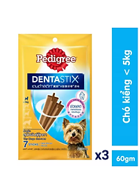 Bộ 3 bánh xương cho chó kiểng Pedigree Dentastix 60g