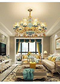 Đèn chùm MOFAI pha lê trang trí nội thất sang trọng 15 tay - kèm bóng LED chuyên dụng