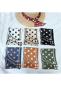 Khăn lụa đa năng thời trang Hàn Quốc dễ thương họa tiết chấm bi AKL22