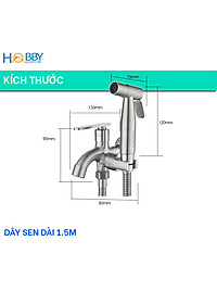 Bộ củ sen và vòi xịt rửa đa năng inox 304 Hobby home decor GXT dây 1.5m