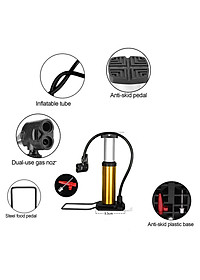 Bơm Hơi Hợp Kim Dùng Chân Cho Xe Máy , Xe Đạp NHONOR - Hàng Chính Hãng ( Tặng Kèm Kim Bơm Banh Và Bơm Thú Hơi )