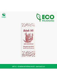 MFT1C - 24x9.5x4.5 cm - 1000 Túi giấy bánh mì trắng có in