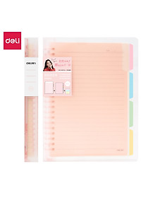 Sổ Tay Ghi Chép B5 Gáy Lò Xo 60 Trang Deli - Xanh Dương/Hồng/Vàng/Xanh Lá - QHB560