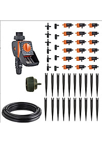 Bộ tưới cây tự động 20 béc tưới nhỏ giọt kèm van hẹn giờ tưới tự động - Claber 8422 - DRIPKIT20TC