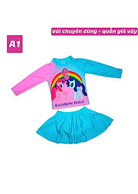 Đồ bơi bé gái tay dài hình Elsa - Pony từ 10-39kg -quần giả váy tạo kín đáo- Kiến Lửa
