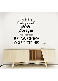 Decal tiếng anh dán trang trí văn phòng thông điệp hay, ý nghĩa, tạo động lực - YOU GOT THIS (58 x 56 cm)