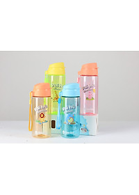 Bình nước cầm tay họa tiết thú cưng kèm dây đeo bình điều chỉnh độ dài, dung tích 500ml, in họa tiết thú cưng bắt mắt