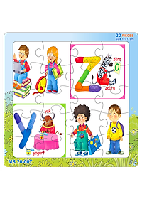 07 bộ tranh xếp hình 20 mảnh size 17x17cm – đồ chơi trí tuệ cho bé từ 2 tuổi – Combo The Alphabet
