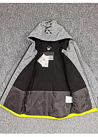 Áo khoác bé trai lót nỉ có mũ 2-8 tuổi phối màu thời trang chất liệu cao cấp