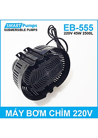 Máy bơm chìm cho quạt hơi nước hồ cá hòn non bộ thác nước tiểu cảnh 220V 45W 2500L EB-555 Smartpumps