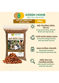 Xơ Dừa Cục Greenhome, Bao 400gr, Giá Thể Đã Qua Xử Lý, Size 1-2cm, Viên Đều Đẹp, Sạch Khuẩn, Trồng Kiểng Lá, Lan