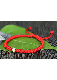 Vòng Kết Dây Đỏ Charm Bi 8Ly Bạc Bọc Vàng 24K Ngọc Quý Gemstones GA158