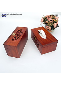 Hộp Giấy Ăn Bằng Gỗ Hương (Cỡ lớn - đủ mẫu) Đục Khắc Hoa Văn Tinh Xảo/Độc Đáo