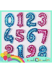 Bong bóng số 0-9 màu xanh màu hồng trang trí tiệc xinh