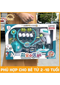Bộ đồ chơi bác sĩ khám bệnh cho trẻ em bé gái màu hồng, bé trai màu xanh nhập khẩu.