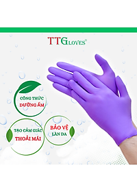 Găng Tay Cao Su Y Tế Size S Không Bột Nitrile TTGLOVES Màu Tím (100 Chiếc)