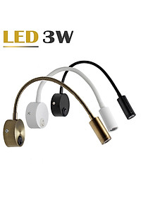 Đèn đọc sách đầu giường, Loại gắn tường, Ánh sáng chiếu rọi điểm 3W, Nguồn 220V