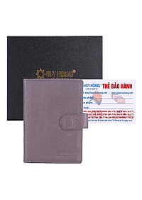 Ví đựng Passport Huy Hoàng bấm nút màu nâu-HT9109