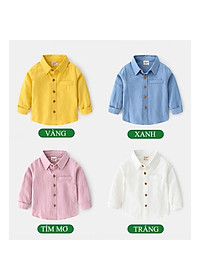Áo sơ mi bé trai bé gái chất vải mềm trơn AS5