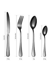 Combo Bộ Dao Dĩa Ăn Bít Tết, Dao Dĩa Phòng Ăn Nhà Bếp Phong Cách Phương Tây Chất Liệu Inox Màu Bạc, Quà Tặng Tân Gia Sang Trọng